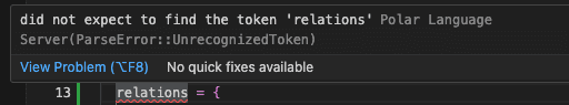 Syntax error in VS Code editor with explanation